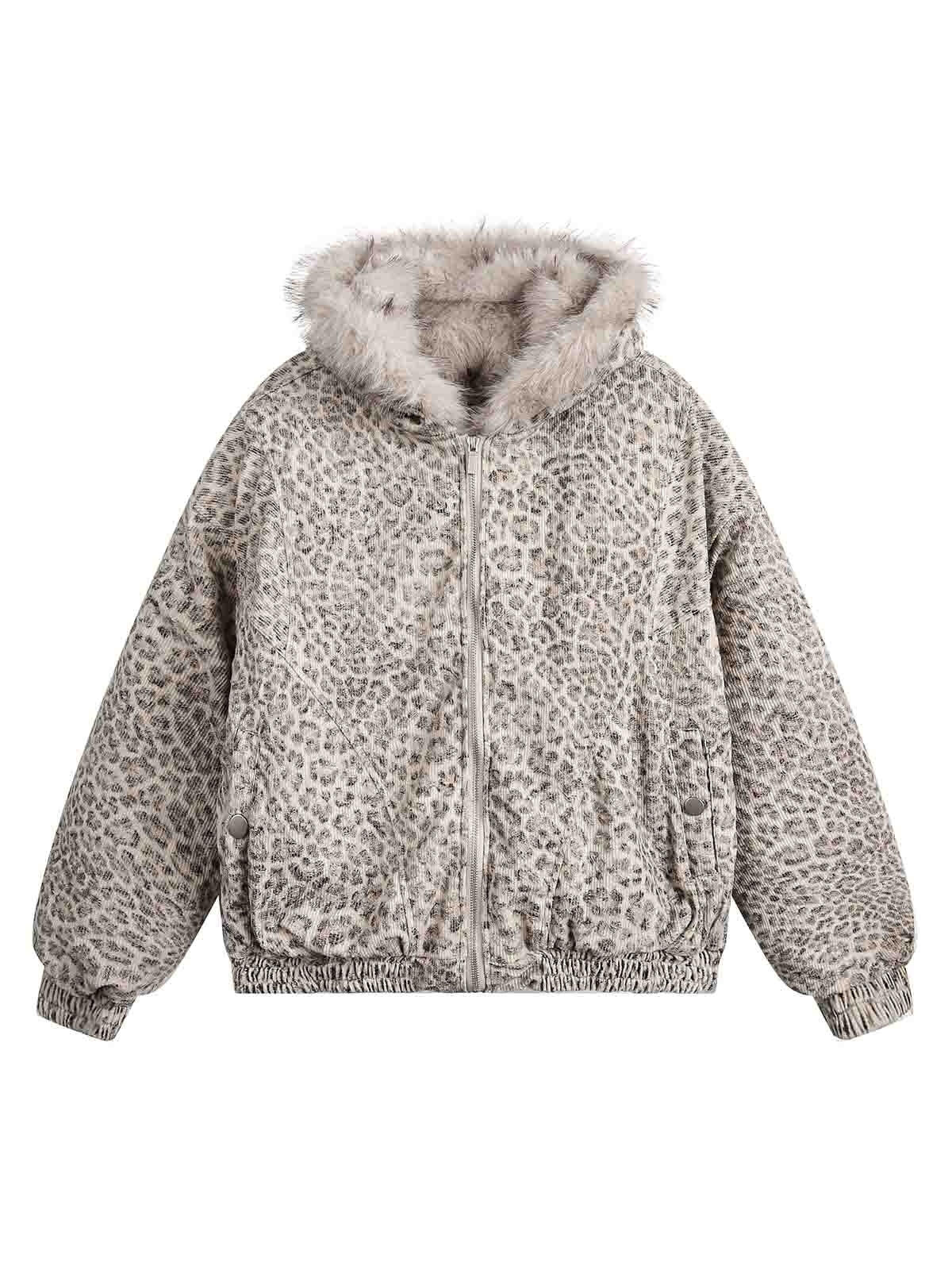 Faux Fur Coat "Leopard" by RocketsApparel