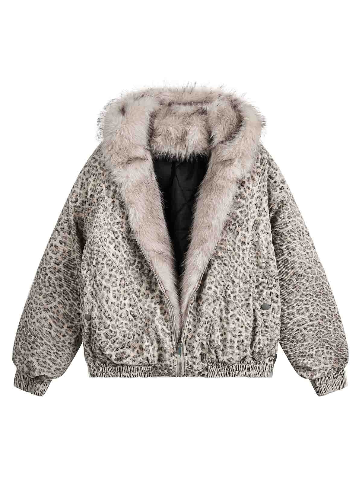 Faux Fur Coat "Leopard" by RocketsApparel